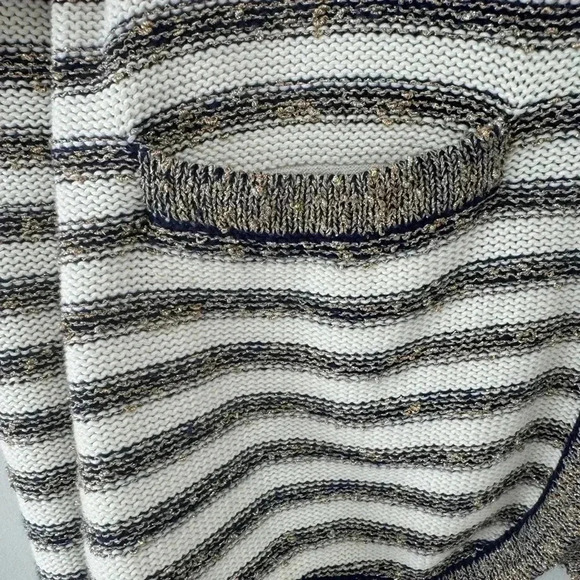 Banana Republic Navy and Gold Cardigan Sweater, Size Large, Gold Buttons - Picture 6 of 8